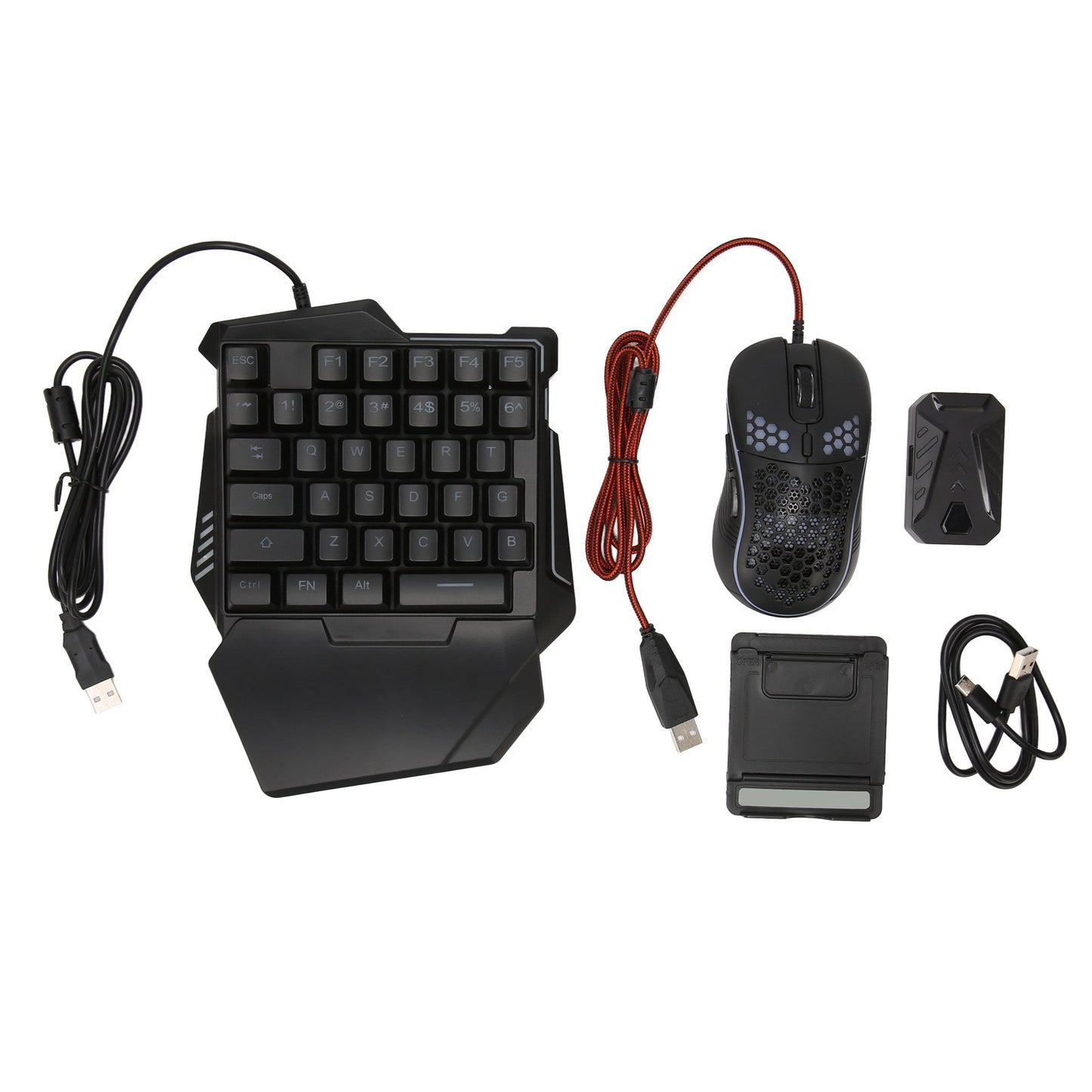 Keyboard and Mouse Converter Set Wired RGB Half Gaming Keyboard with Wired Mouse Converter Adapte for Android for Harmony