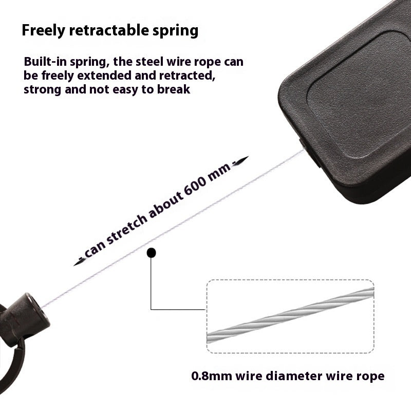 Retractable High Elasticity Anti-lost Keychain