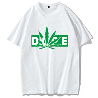 Hemp Leaf Dope Weed New Rap Trend Hip Hop T-shirt Men''s Short Sleeve Cotton Men''s Half Sleeve T-shirt