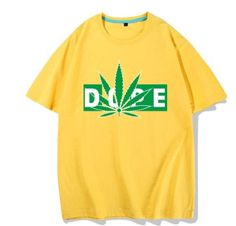 Hemp Leaf Dope Weed New Rap Trend Hip Hop T-shirt Men''s Short Sleeve Cotton Men''s Half Sleeve T-shirt