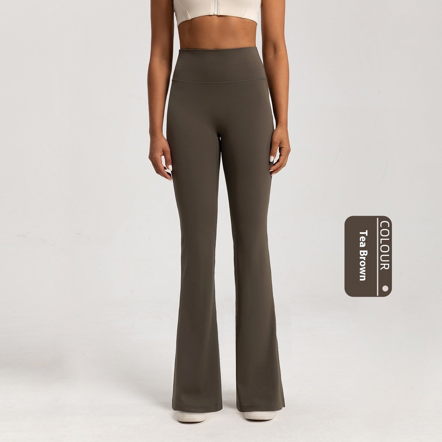 Fleece-lined Bell-bottom High Waist Nude Feel Wide Leg Pants