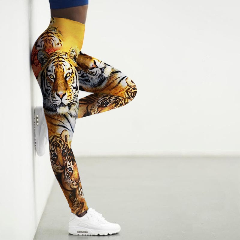 Printed Animal Bodysuit Yoga Pants Gym Wear