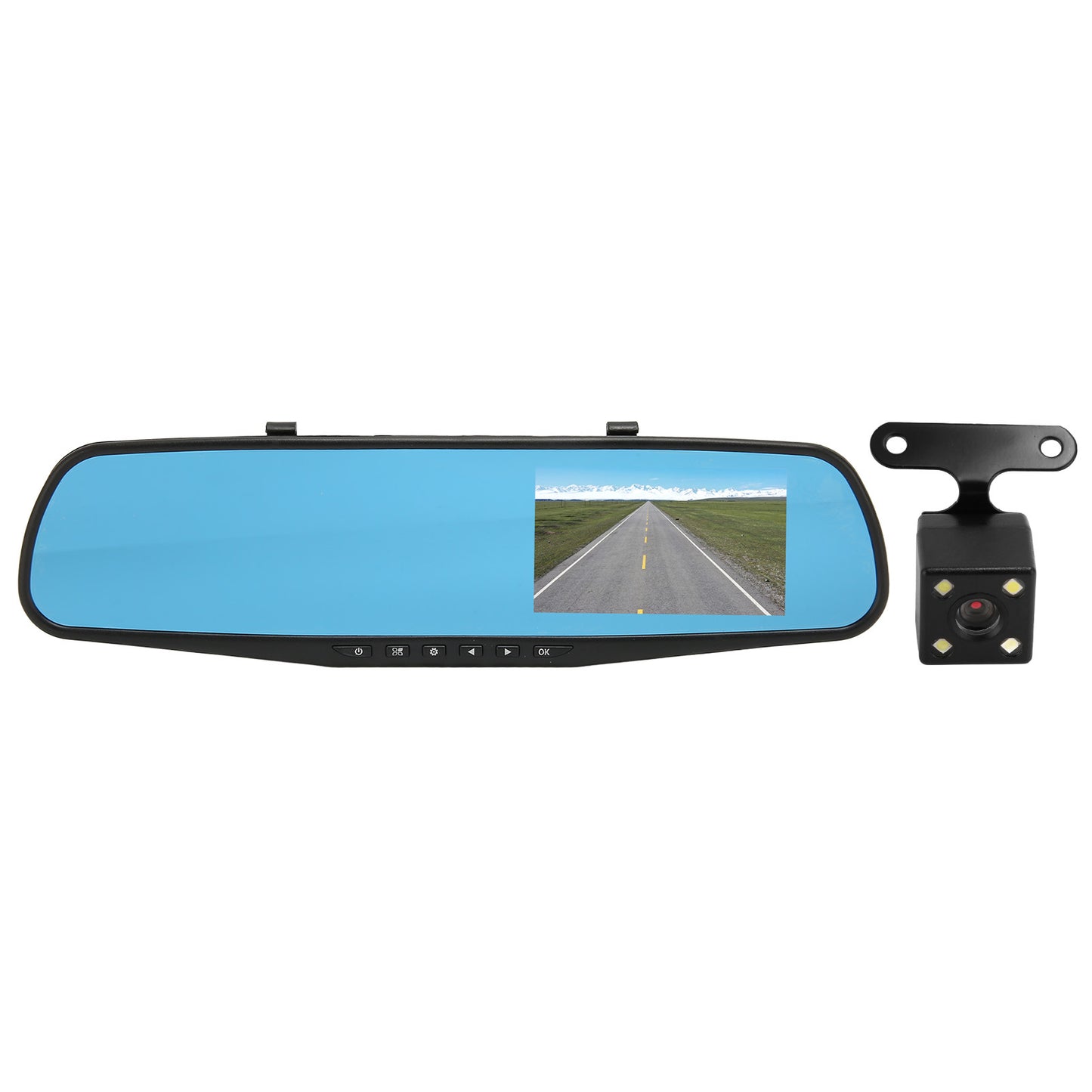 Backup Camera Mirror 4.3 Inch 1080P Front Rear Camera G Sensor Anti Shake Smart Rearview Mirror for Driving Car Parking