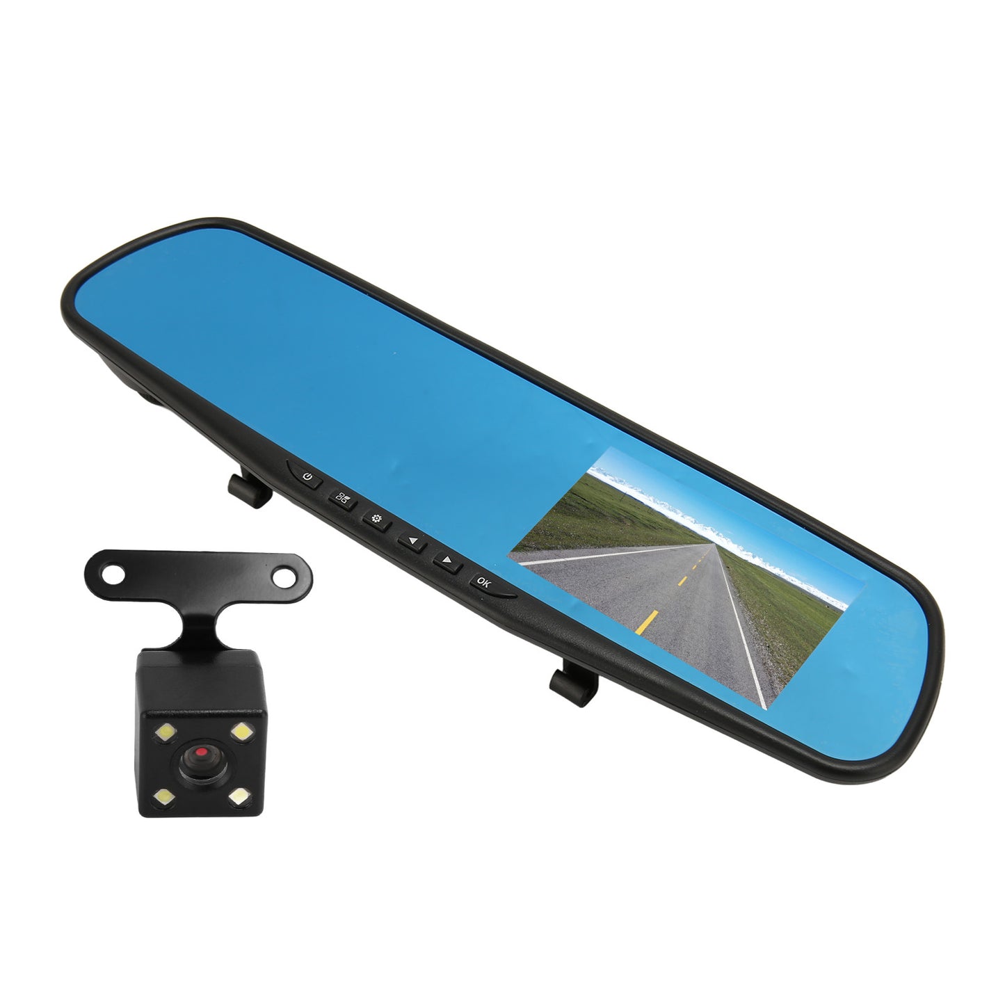 Backup Camera Mirror 4.3 Inch 1080P Front Rear Camera G Sensor Anti Shake Smart Rearview Mirror for Driving Car Parking