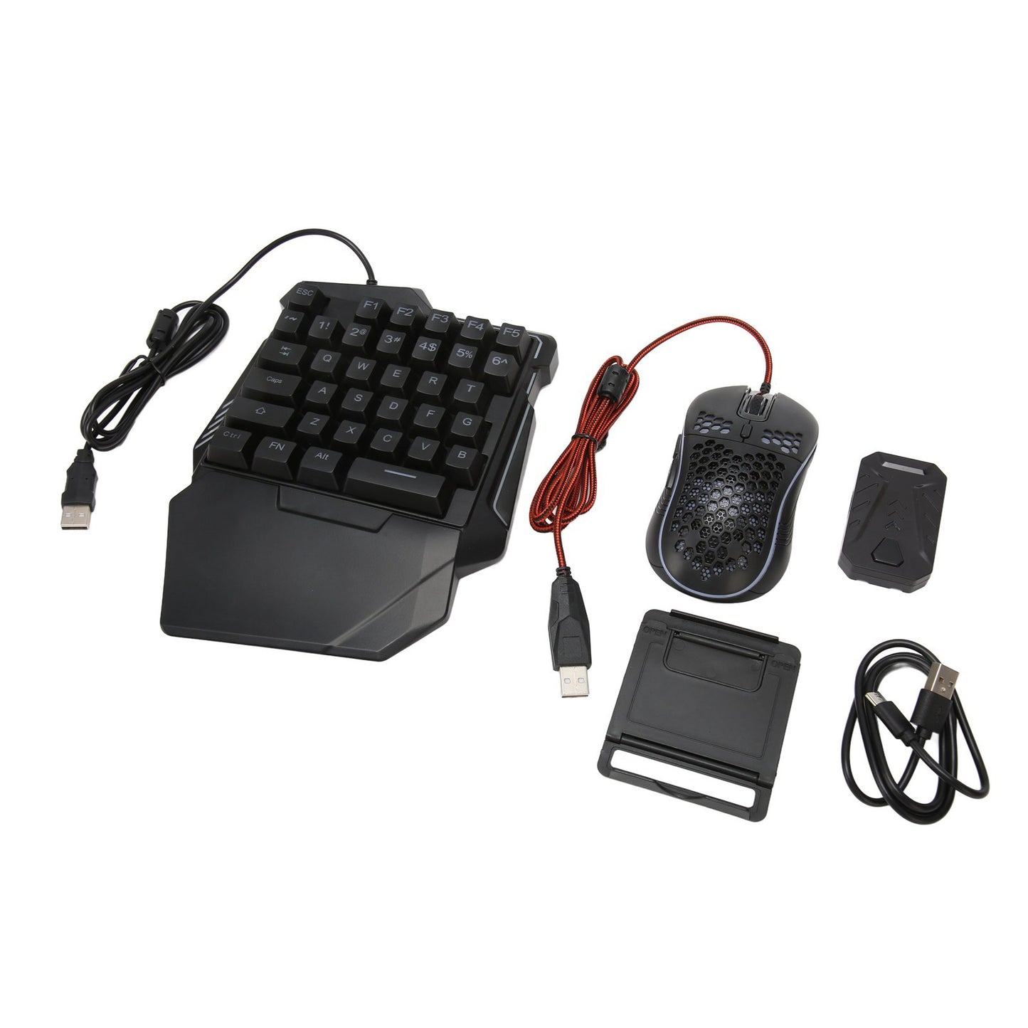 Keyboard and Mouse Converter Set Wired RGB Half Gaming Keyboard with Wired Mouse Converter Adapte for Android for Harmony