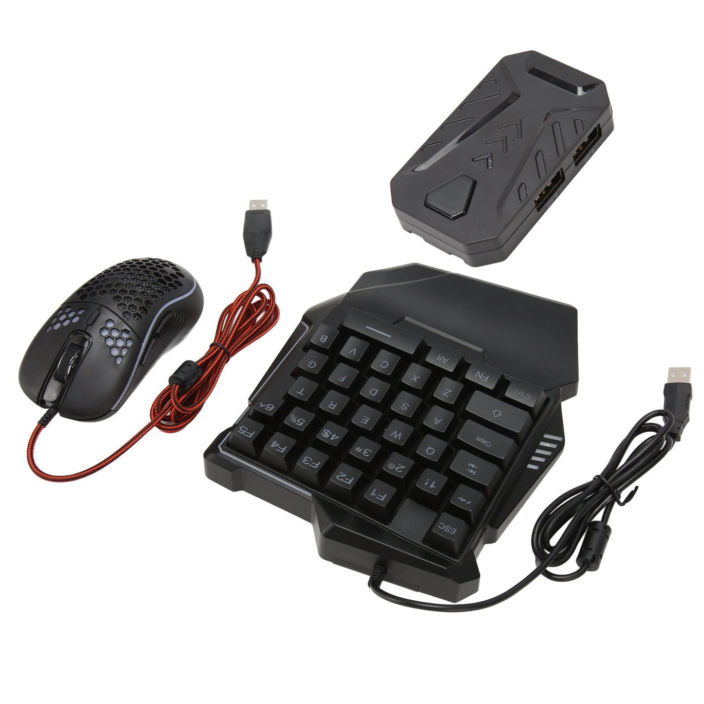 Keyboard and Mouse Converter Set Wired RGB Half Gaming Keyboard with Wired Mouse Converter Adapte for Android for Harmony