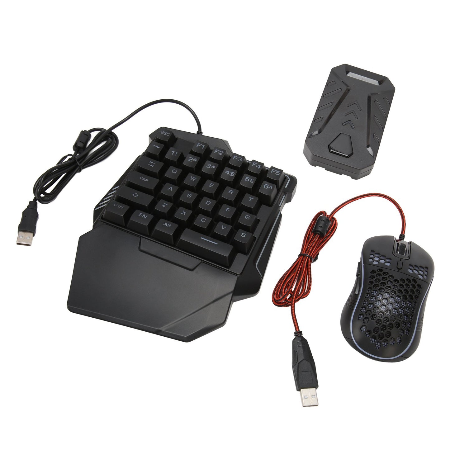 Keyboard and Mouse Converter Set Wired RGB Half Gaming Keyboard with Wired Mouse Converter Adapte for Android for Harmony