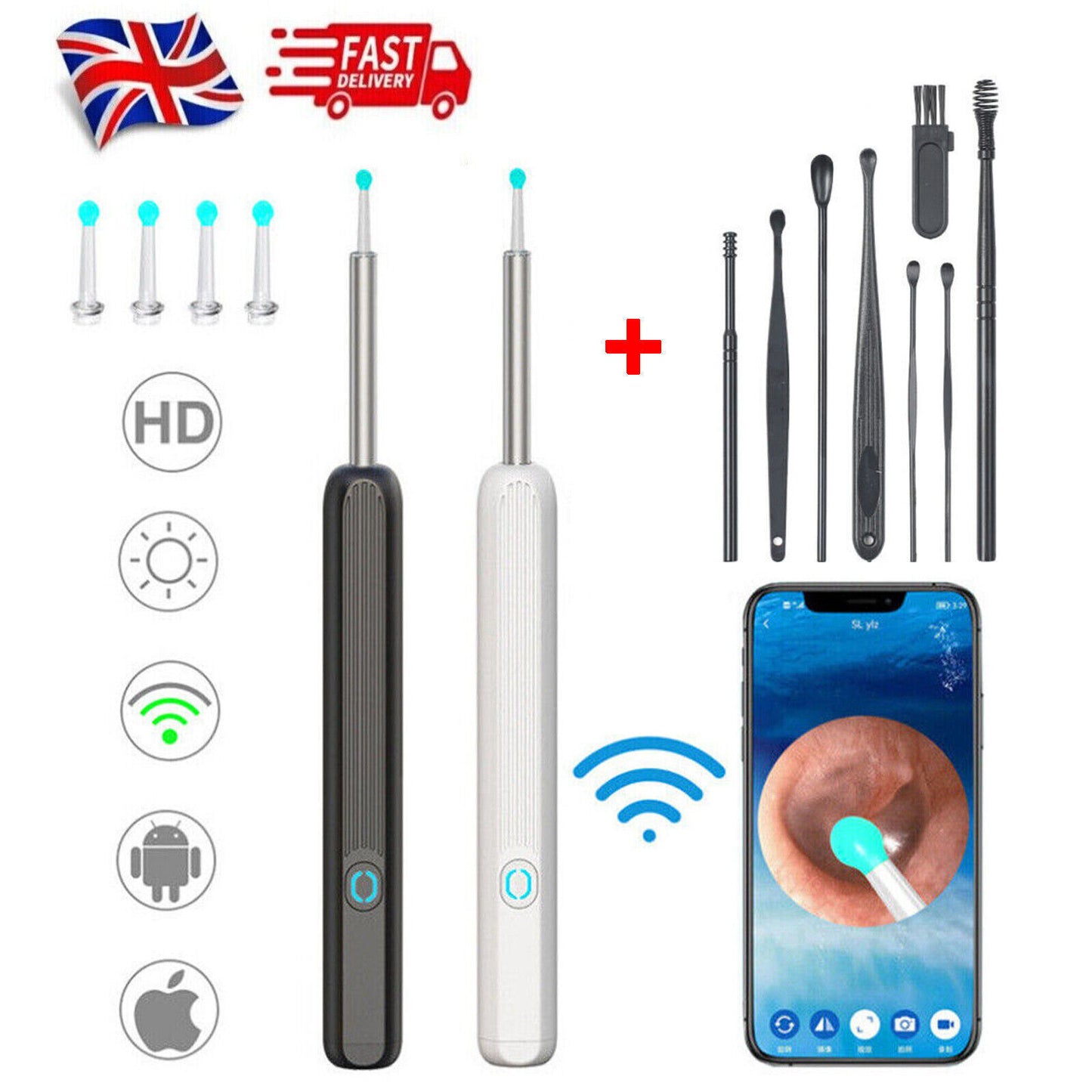 Wireless Cleaner Set Ear Wax Removal Tool Ear Cleaning With Camera And Light