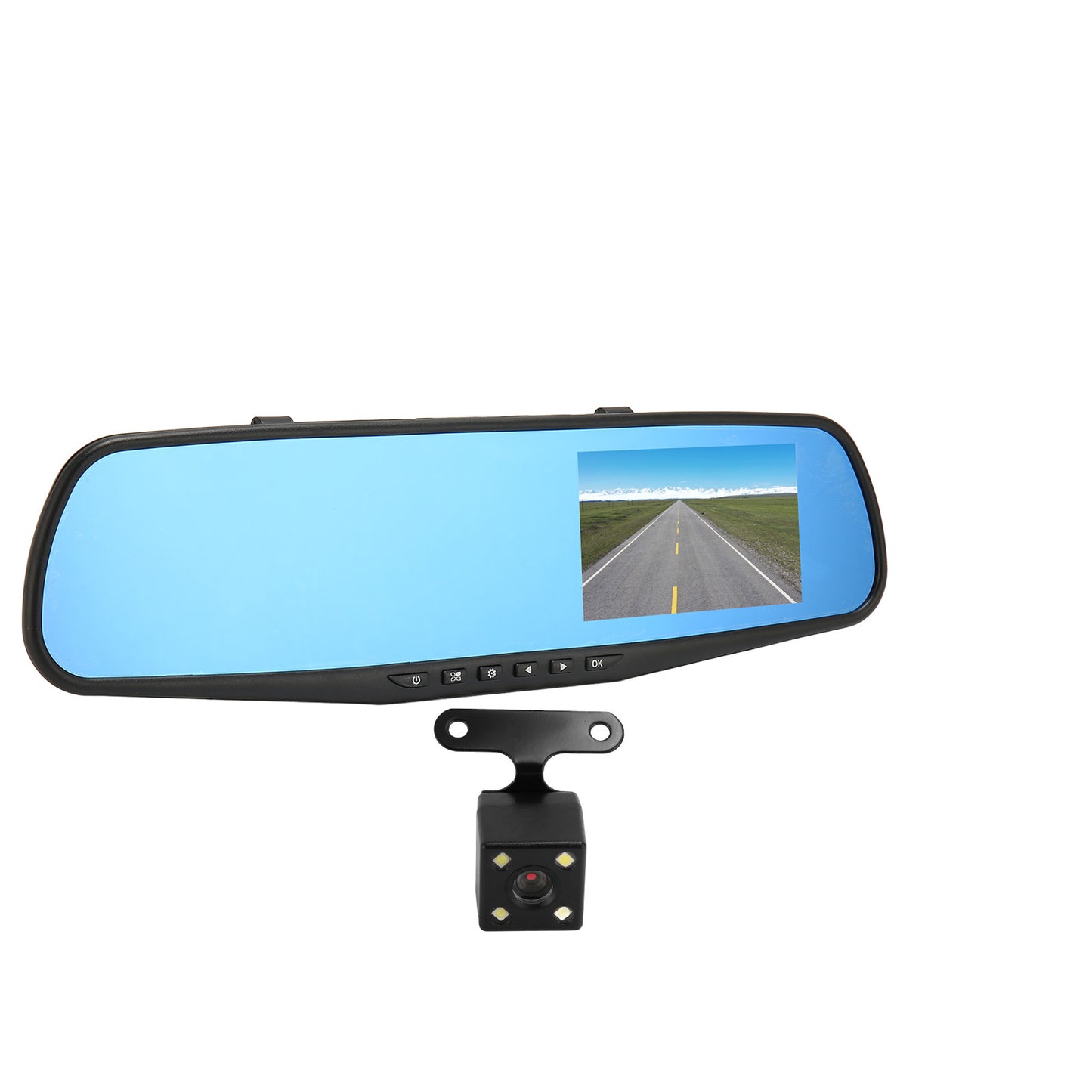 Backup Camera Mirror 4.3 Inch 1080P Front Rear Camera G Sensor Anti Shake Smart Rearview Mirror for Driving Car Parking