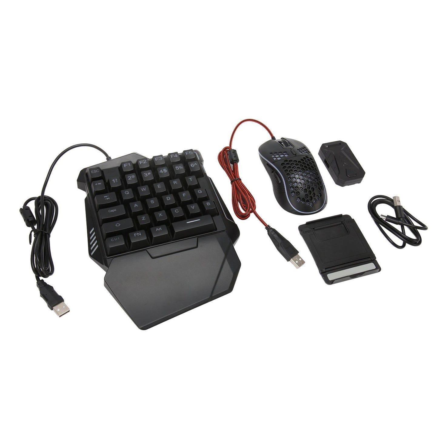 Keyboard and Mouse Converter Set Wired RGB Half Gaming Keyboard with Wired Mouse Converter Adapte for Android for Harmony