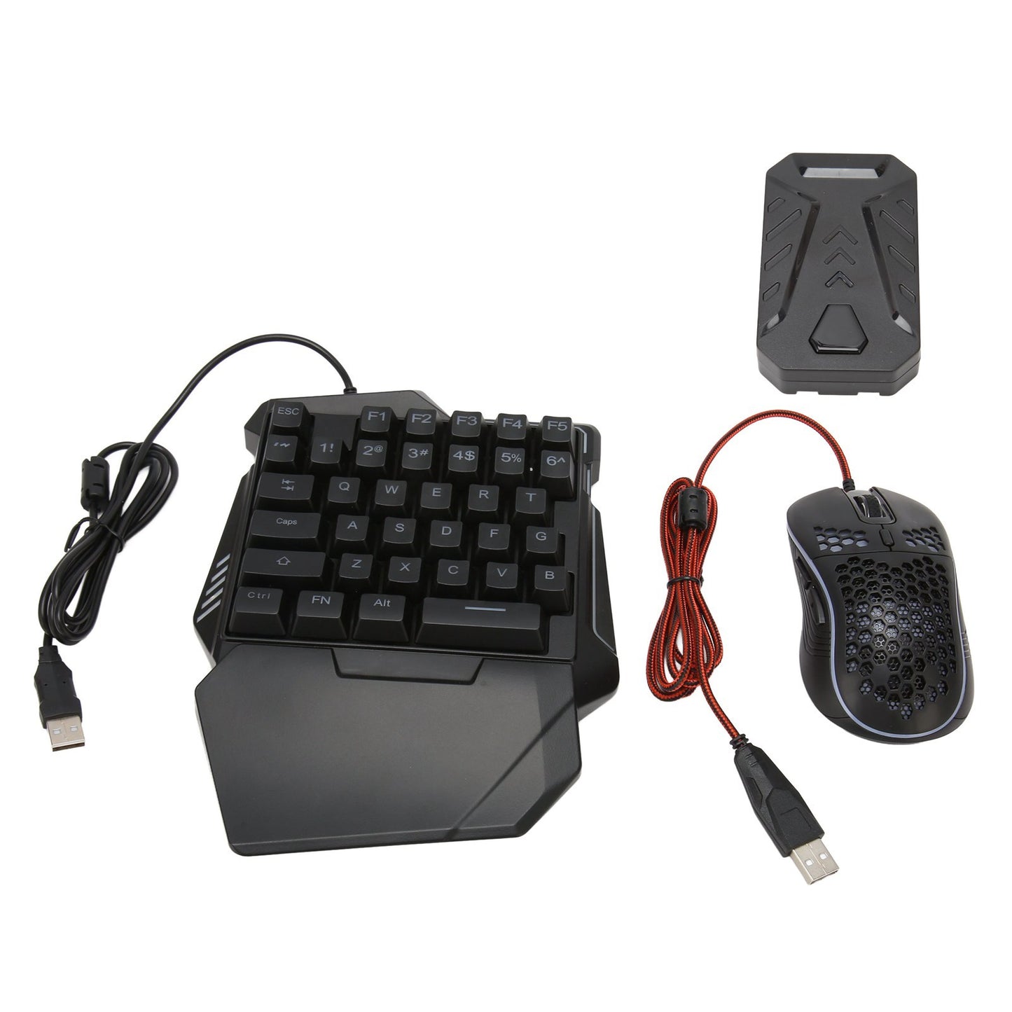 Keyboard and Mouse Converter Set Wired RGB Half Gaming Keyboard with Wired Mouse Converter Adapte for Android for Harmony