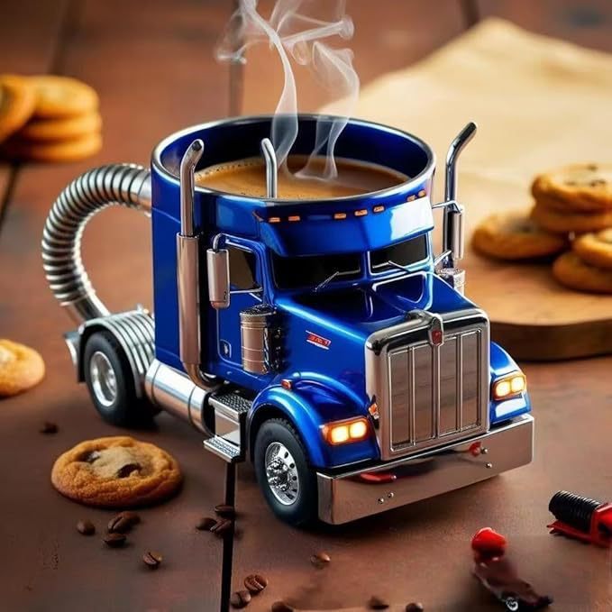 Durable Truck Coffee Mug Semi Truck Handcrafted Coffee Cup Semi-trailer Shaped Semi-Truck Coffee Mugs For Family