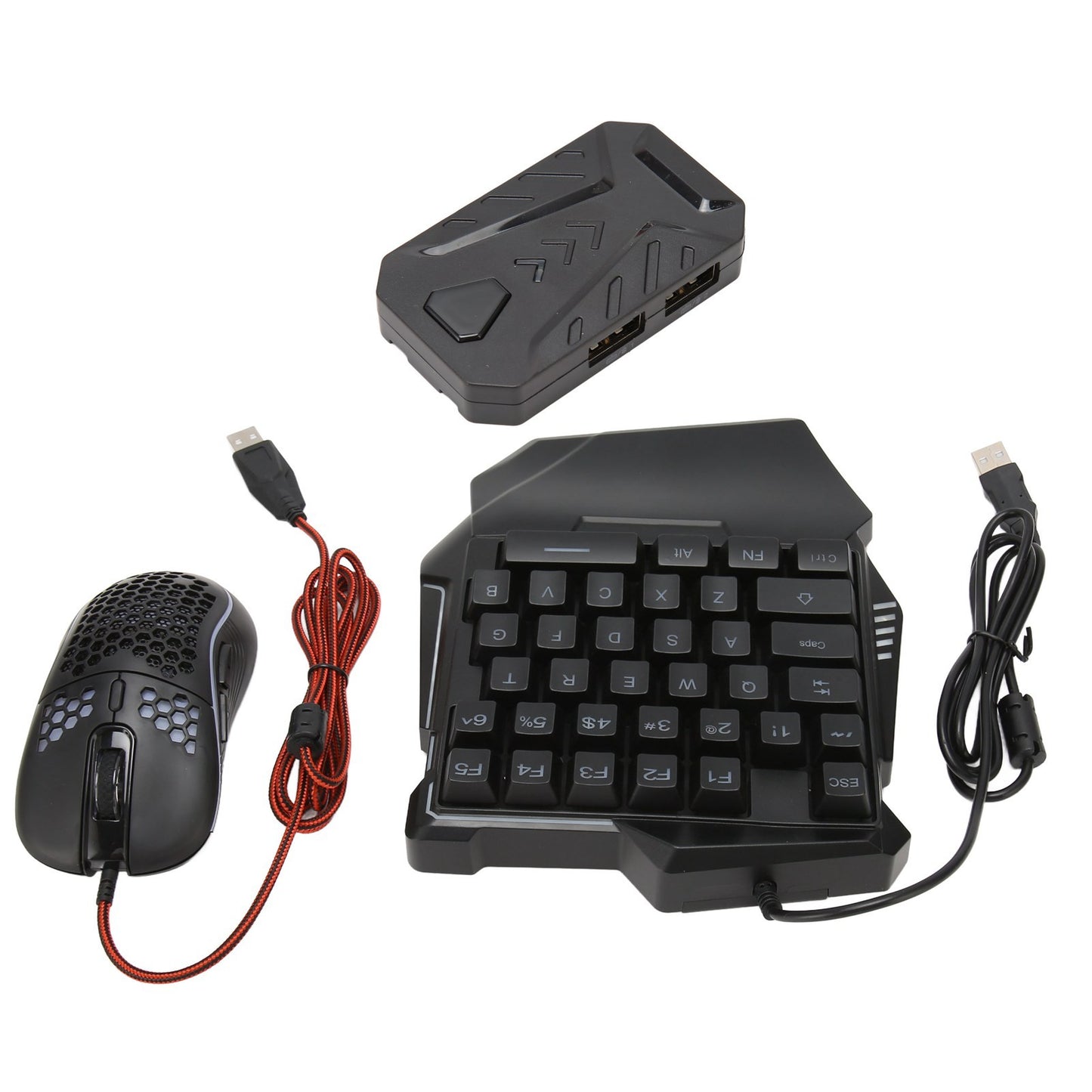 Keyboard and Mouse Converter Set Wired RGB Half Gaming Keyboard with Wired Mouse Converter Adapte for Android for Harmony