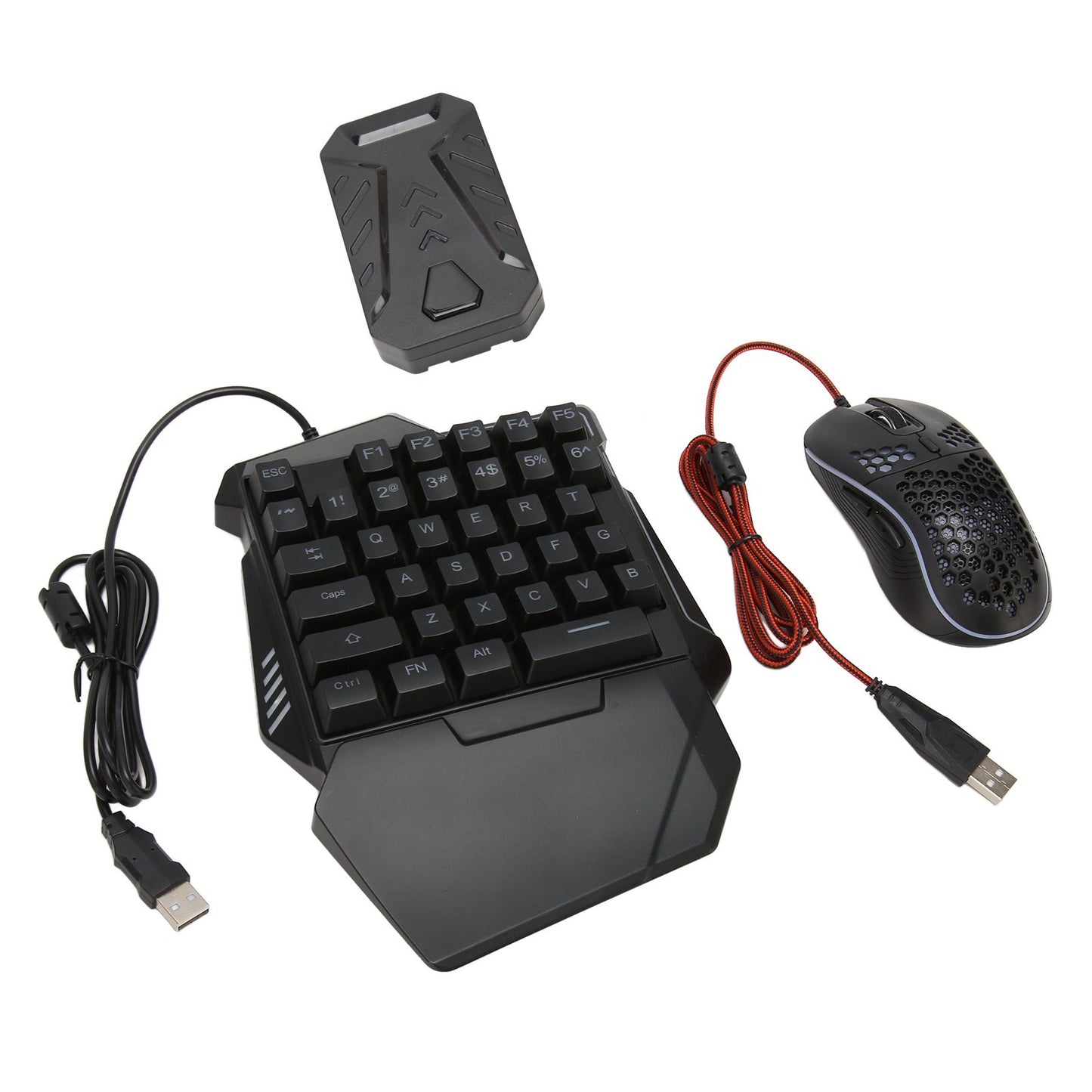 Keyboard and Mouse Converter Set Wired RGB Half Gaming Keyboard with Wired Mouse Converter Adapte for Android for Harmony