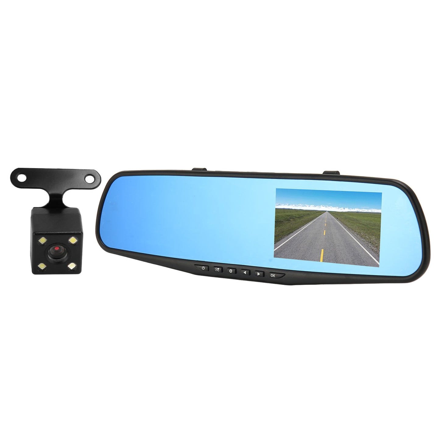 Backup Camera Mirror 4.3 Inch 1080P Front Rear Camera G Sensor Anti Shake Smart Rearview Mirror for Driving Car Parking